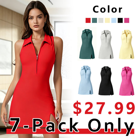 Summer Sale👗Women's Athletic Dress with Built-in Shorts and Pockets