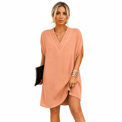 SUMMER DEAL🔥Women's V-Neck Short Sleeve Tummy-Hiding Dress