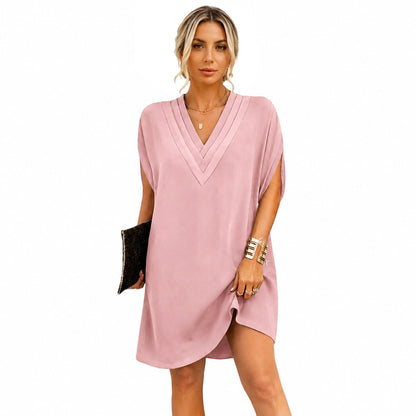 SUMMER DEAL🔥Women's V-Neck Short Sleeve Tummy-Hiding Dress