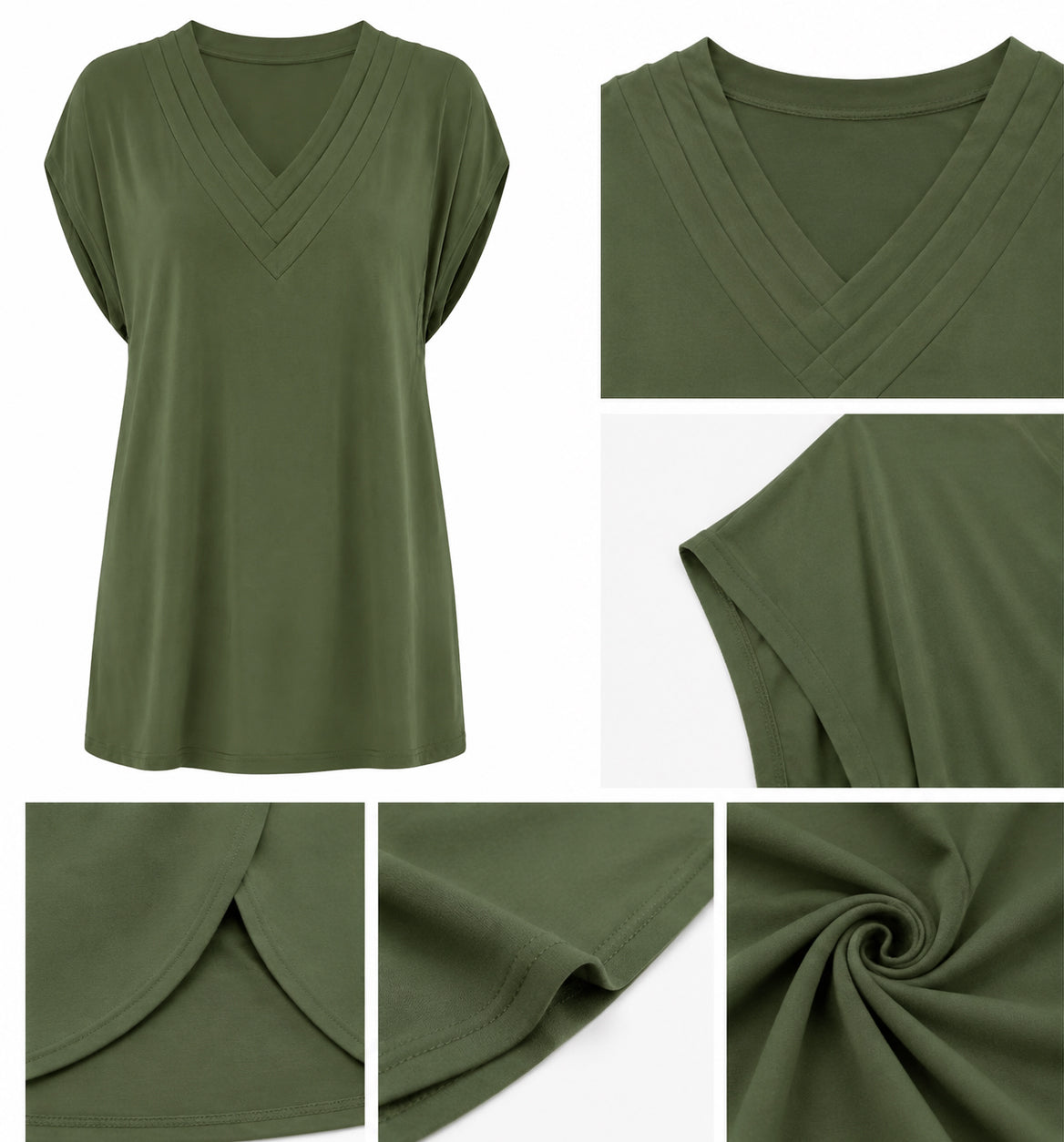 SUMMER DEAL🔥Women's V-Neck Short Sleeve Tummy-Hiding Dress